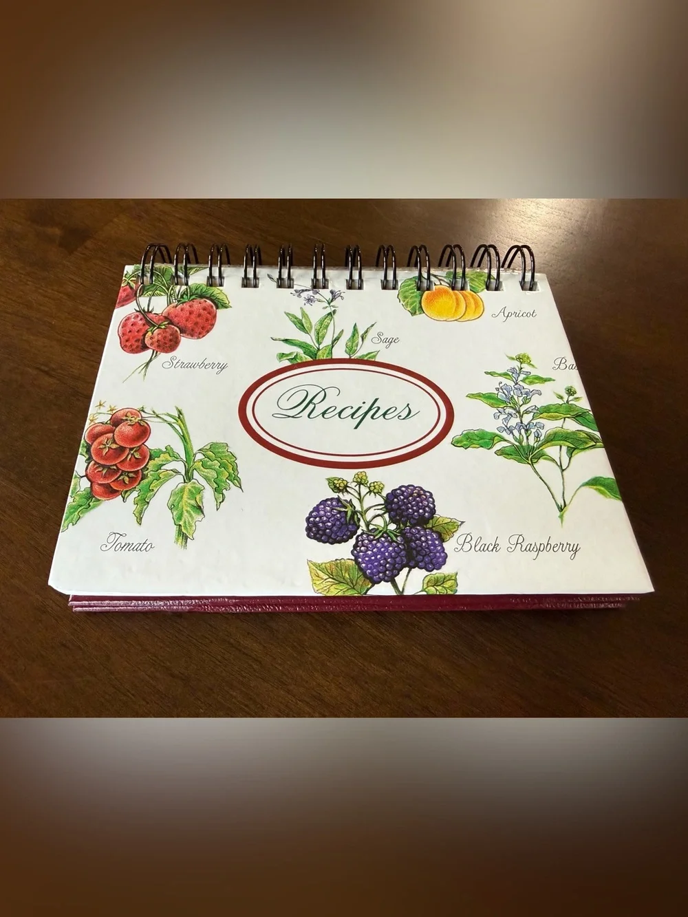 Botanical Fruit & Herb Spiral Recipe Organizer Book